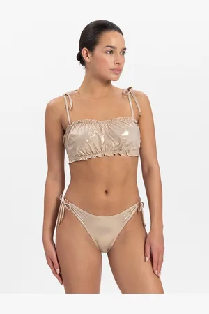 Beachlife Gold Champagne puffy bikinitop