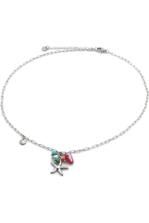 The Musthaves Ketting met Bedels - - Vrolijk Gekleurde Bedels - Zeester Kralen - RVS - Stainless Steel