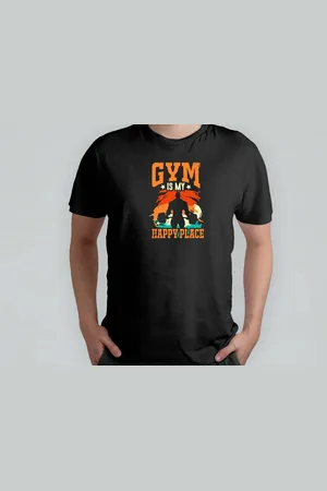 Build Your Brand Gym is My Happy Place - T Shirt - GymLife - FitnessJourney - NoPainNoGain - LiftHeavy - SportschoolLeven - TrainenMetPassie - FitnessReis - ZwaarTillen