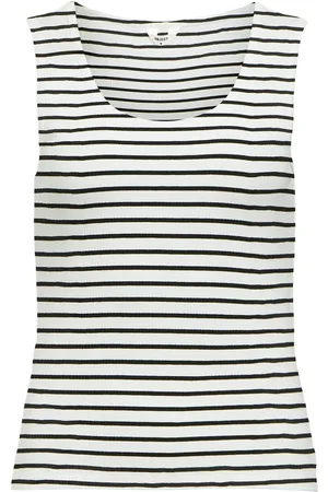 Object Object Top Objjamie S/l Sli Tank Top Aop Noos 23046288 White/black Dames