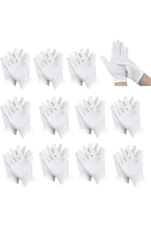 Merkloos 12 Paar Dunne Katoenen Handschoenen , Care Katoenen Handschoenen, Vochtinbrengende Katoenen Handschoenen, Witte Katoenen Werkhandschoenen voor Huidverzorging, Sieraden Onderzoek, Dagelijks Werk