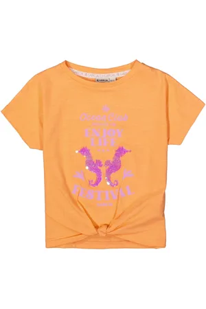 Garcia Meisjes Chest print T-shirt Oranje Korte mouw