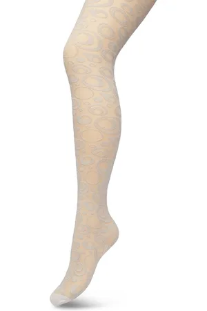 Bonnie Doon Panty 50 Denier Licht Grijs Dames maat L/XL - Rondjes en stipjes - Print - Cirkels - Dot Panty - Gladde Naden - Maximaal Draagcomfort - Circkles and Dots Tights - Chique Panty - Feestelijk - Lichtgrijs - - BP221904.235