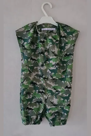 Merkloos Baby jongens - box pak - onesie - tricot - dino camouflage print - jumpsuit baby - onesie baby - maat 68