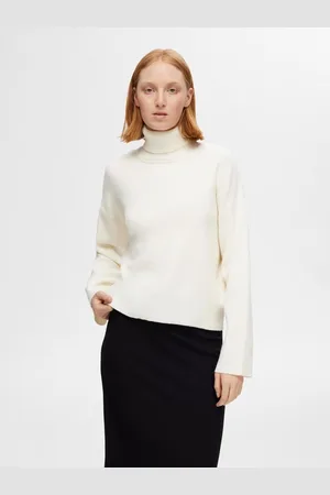 SELECTED Kamma LS Knit Roll Neck Birch