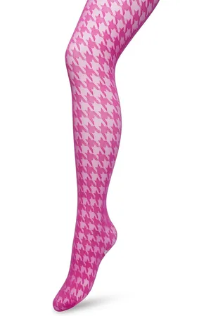 Bonnie Doon Houndstooth Panty 50 Denier Roze Dames maat L/XL - Pied de Poule - Print - Gladde Naden - Maximaal Draagcomfort - Houndstooth Tights - Chique Panty - Feestelijk - Fel Roze - - BP221903.339