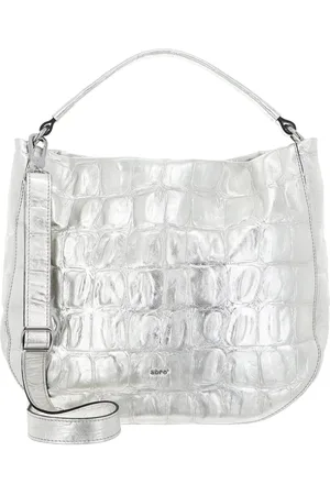 Abro+ Schoudertas Leather Coccobello Bucket Bag Mia Zilverkleurig