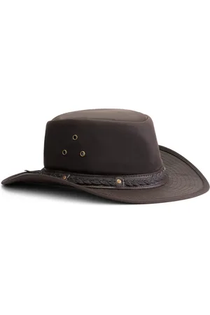MGO MGO Harper Hoed Gewaxt katoen - Jagershoed - Cowboy hoed - Bruin