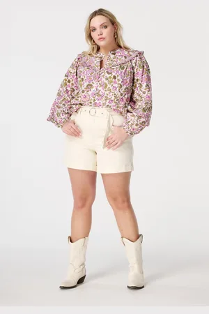 MS Mode Shorts Denim shorts met ceintuur