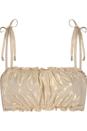Beachlife Gold Champagne puffy bikinitop