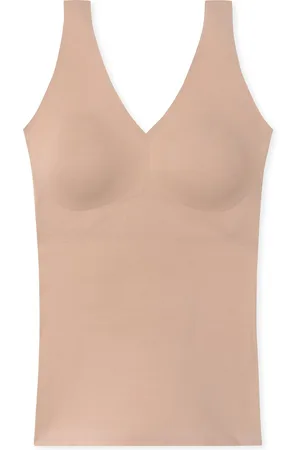 Schiesser Invisible Soft singlet (1-pack) - dames top met bandjes microvezel verwijderbare pads ahorn