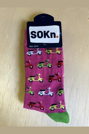 Merkloos SOKn. Trendy sokken *VESPA SCOOTER* maat 35-41 (ook leuk om kado te geven !)