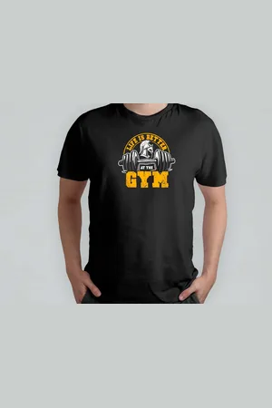 Build Your Brand Life is Better at The Gym - T Shirt - GymLife - FitnessJourney - NoPainNoGain - LiftHeavy - SportschoolLeven - TrainenMetPassie - FitnessReis - ZwaarTillen