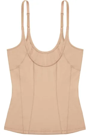 Dorina Corrigerend hemd dames - Medium control - Shapewear onderhemd zonder bh - Buik Corrigerend - en Beige - XL