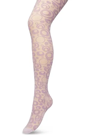 Bonnie Doon Panty 50 Denier Lila Dames maat S/M - Rondjes en stipjes - Print - Cirkels - Dot Panty - Gladde Naden - Maximaal Draagcomfort - Circkles and Dots Tights - Chique Panty - Feestelijk - Licht Paars - Lichtpaars - - BP221904.261