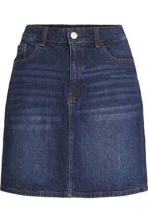 VILA Rok Vikaja Jaf Dbd Denim Skirt - Noos 14084731 Dark Blue Denim Dames