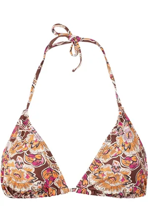 Brunotti Novalee-Sakai Dames Slider Triangel Bikini Top - Mix & Match - Bruin, Oranje, Roze - 40