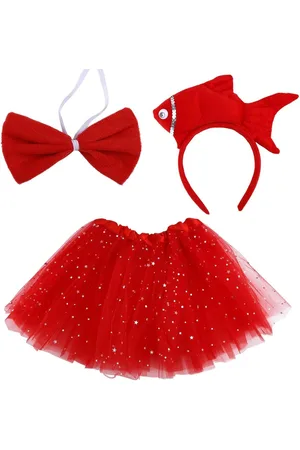 Merkloos Schattig Vis Kostuum Set voor Kinderen - Zeedier Cosplay Outfit met Vis Hoofdband & Tutu & Vlinderdas