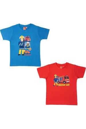 Brandweerman Sam Shirt - Set van 2 stuks - Blauw/