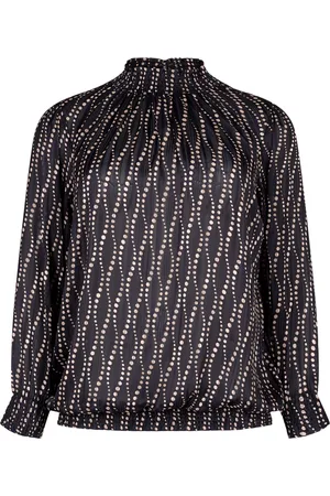 Zizzi MLUCY, L/S, SMOCK BLOUSE Dames Blouse - Black
