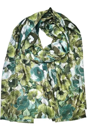 Merkloos Lange dames sjaal Gilberte gebloemd motief goud wit bruin zwart olijf donker amazon donker stone mos mint
