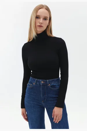 OXXO T-shirt met lange mouwen en hoge kraag