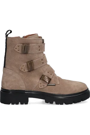 Braqeez 424782-408 Meisjes Biker Boots - - Suède - Gesp Met Rits