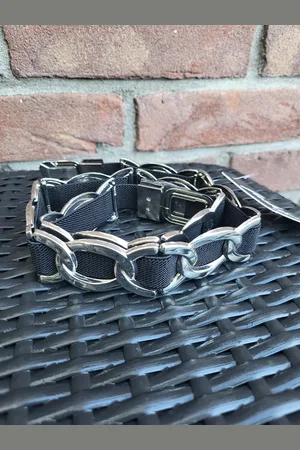 Merkloos Riem - elastisch - stretch riem - riemen - stijlvol - - zilver - ovaal