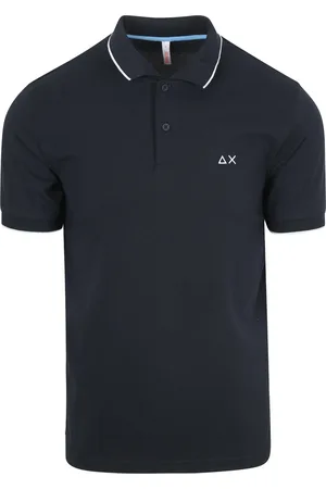 sun68 Poloshirt Small Stripe Collar Donkerblauw (navy)