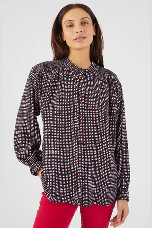 Damart Blouse met smokwerk en volants - Dames - - 42