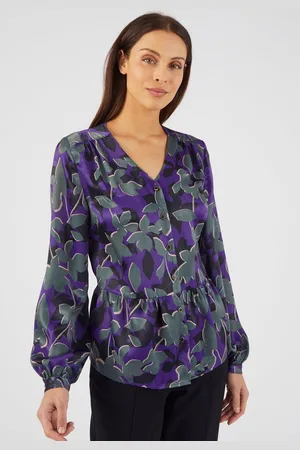 Damart Satijnen blouse, aansluitend in de taille - Dames - - 48