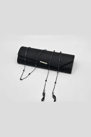 Merkloos Dames donkerzilveren brillenketting met accenten en reserve rubberen lussen. Inclusief twee hoogwaardige microvezel doekjes / brillenkoord dames / brilkoordje kraaltjes / briltouwtje / ketting voor zonnerbril / cordon de lunettes / Aland op