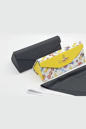 Puckator Leuke set / 2 brillenkokers + 2 brillendoekjes / gele zwarte brillenkoker dames heren kind / yellow submarine / brillenkoker voor bril zonnerbril / geweldig cadeau / Aland optiek / Étuis à Lunettes / hard case