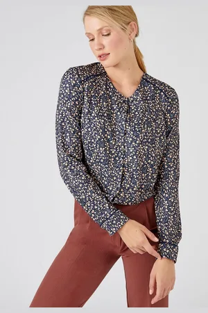 Damart Blouse in warm tricot met print, gerecycleerde vezels - Dames - - XL