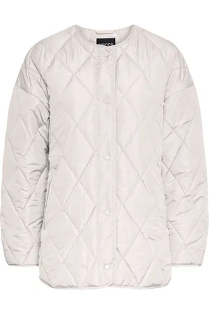 Pieces® Jas Pcstella Quilted Jacket Noos Bc 17146371 Silver Gray Dames