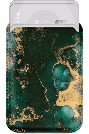 MIO Card Holder - Universele Magnetische Kaarthouder - Pasjeshouder Compatibel met MagSafe - Portemonnee voor Drie Pasjes - Green Marble