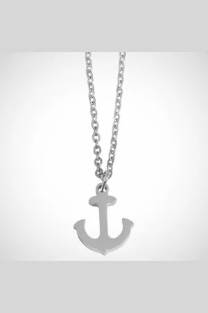 Zilver Ketting met hanger - anker - rvs - 45cm
