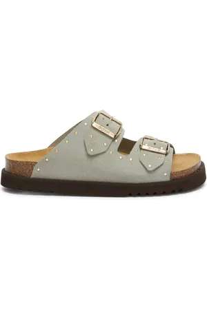 Scholl Slipper Women Beatriz Suede Sage Gold-Schoenmaat 41