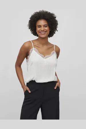 VILA Cava New Lace Mouwloos T-shirt 34 Vrouw