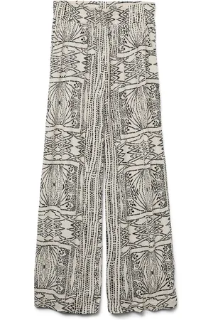 VERO MODA VMMENNY HW WIDE PANTS WVN GA Dames Broeken - Oatmeal Tenna