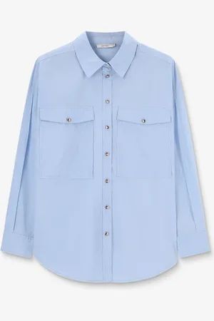 Sissy-Boy Lichtblauwe poplin blouse