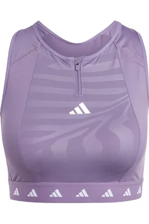 adidas Performance Powerimpact Training Medium-Support Techfit High-Neck Beha met Rits - Dames - - L A-B