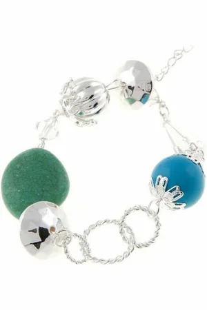 Cristian Lay Armband Dames 436210 Zilverkleurig Blauw Groen 23 cm