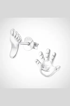 Zilver Silvercity - kinderoorbellen - - hand en voet