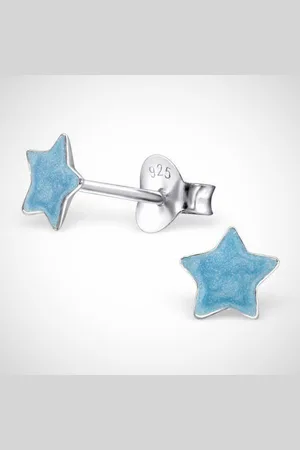 Zilver Ster 925 sterling + epoxy kleur oorstekers
