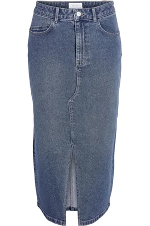 Noisy May Rok Nmkath Nw Slit Midi Skirt Vi477mb N 27030068 Medium Blue Denim Dames