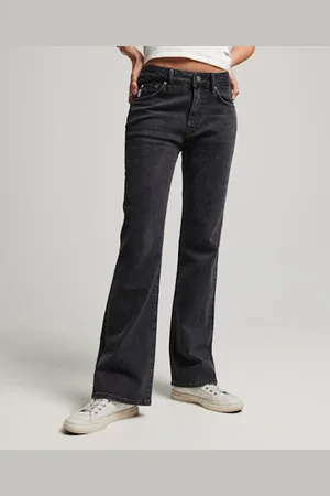 Superdry Vintage Mid Rise Slim Flare Spijkerbroek Zwart 30 / 30 Vrouw