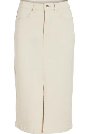 VILA Rok Viglove Midi Skirt/su/1 14097514 Whisper White Dames