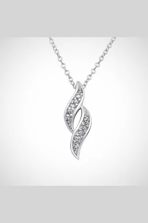 Zilver En ketting + hanger met 12 kristal steentjes - kolken