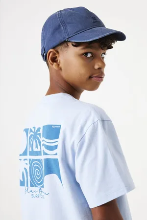 Garcia Jongens Text print T-shirt Blauw Korte mouw